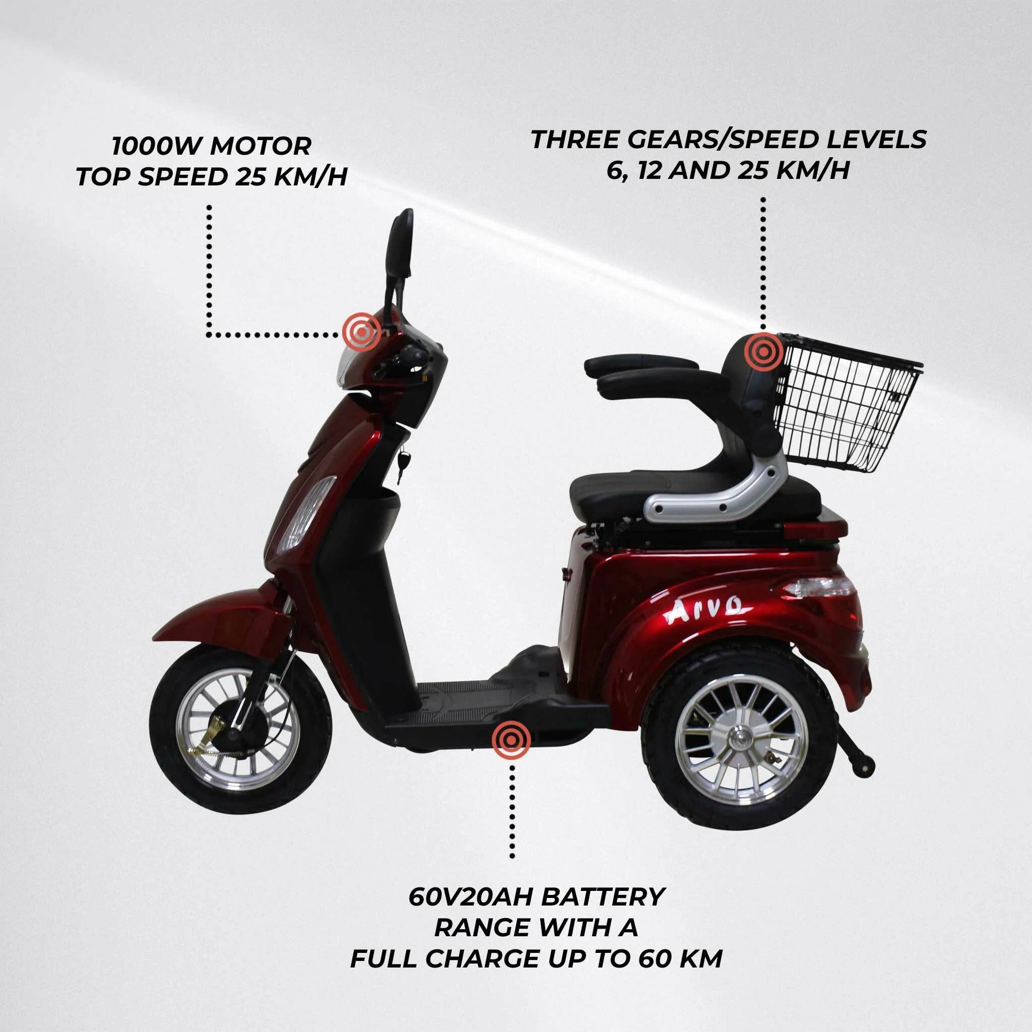 Arvo Seniorenmobil P300 Rot