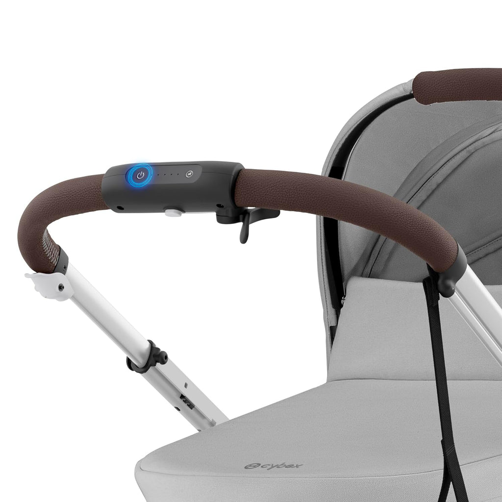 CYBEX Gold Kinderwagen e-GAZELLE S, Ab Geburt bis ca. 4 Jahre, Max. 22 kg (Single-Modus) / 2x 22 kg (Duo-Modus), All-in-1-System mit E-Antrieb und 20+ Konfigurationen, Moon Black