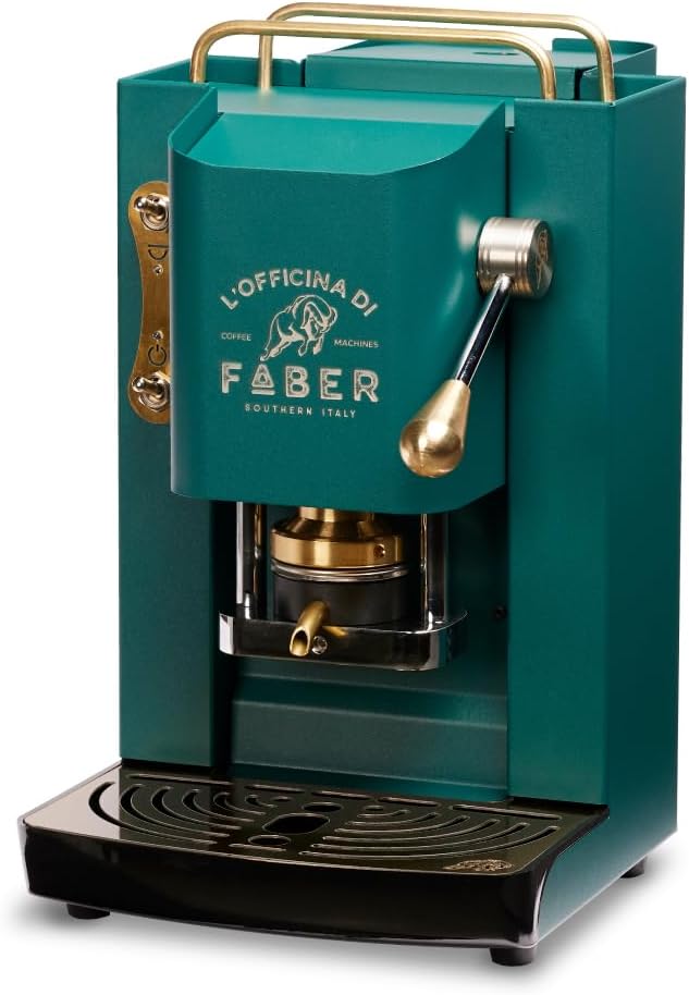 Faber PRO Total Deluxe Kaffeemaschine aus Messing, 44 mm Ese Papier, 1.3 liters, (Weiß)