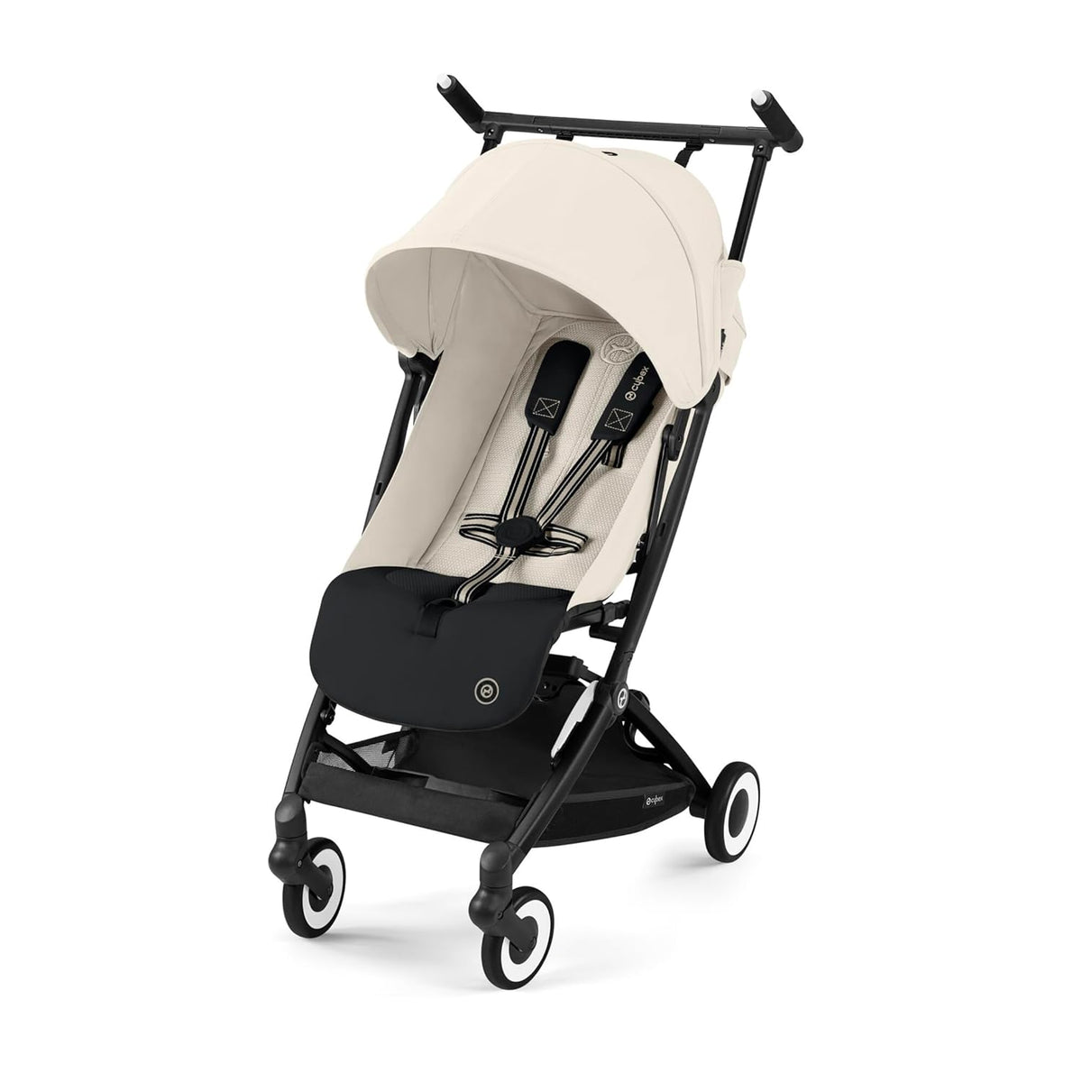 CYBEX Gold Kinderwagen Libelle mit One-Pull Harness, Von ca. 6 Monaten bis ca. 4 Jahre (max. 22 kg), Ultraleicht (nur 6 kg), Almond Beige (Beige mit taupefarbenem Rahmen)