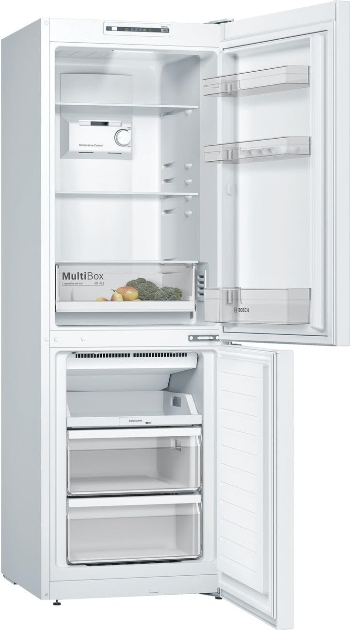 Bosch KGN36NWEA Serie 2 Kühl-Gefrier-Kombination, 186 x 60 cm, 215 L Kühlen & 87 L Gefrieren, NoFrost nie wieder abtauen, LED-Beleuchtung gleichmäßige Ausleuchtung