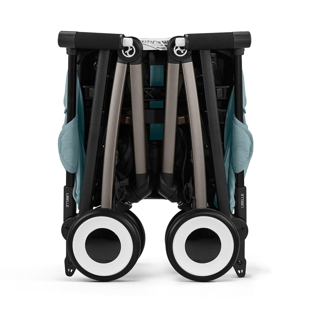 CYBEX Gold Kinderwagen Libelle mit One-Pull Harness, Von ca. 6 Monaten bis ca. 4 Jahre (max. 22 kg), Ultraleicht (nur 6 kg), Almond Beige (Beige mit taupefarbenem Rahmen)