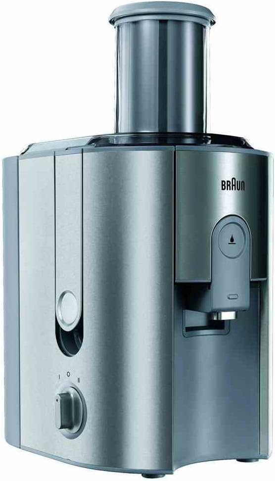 DeLonghi Braun J700 Multiquick 7 Entsafter | Hochleistungs-Entsafter-System | Groer Einfüllschacht (75 mm) | Innovatives Anti-Tropf-System | Kraftvoller 1.000 Watt Motor | silber
