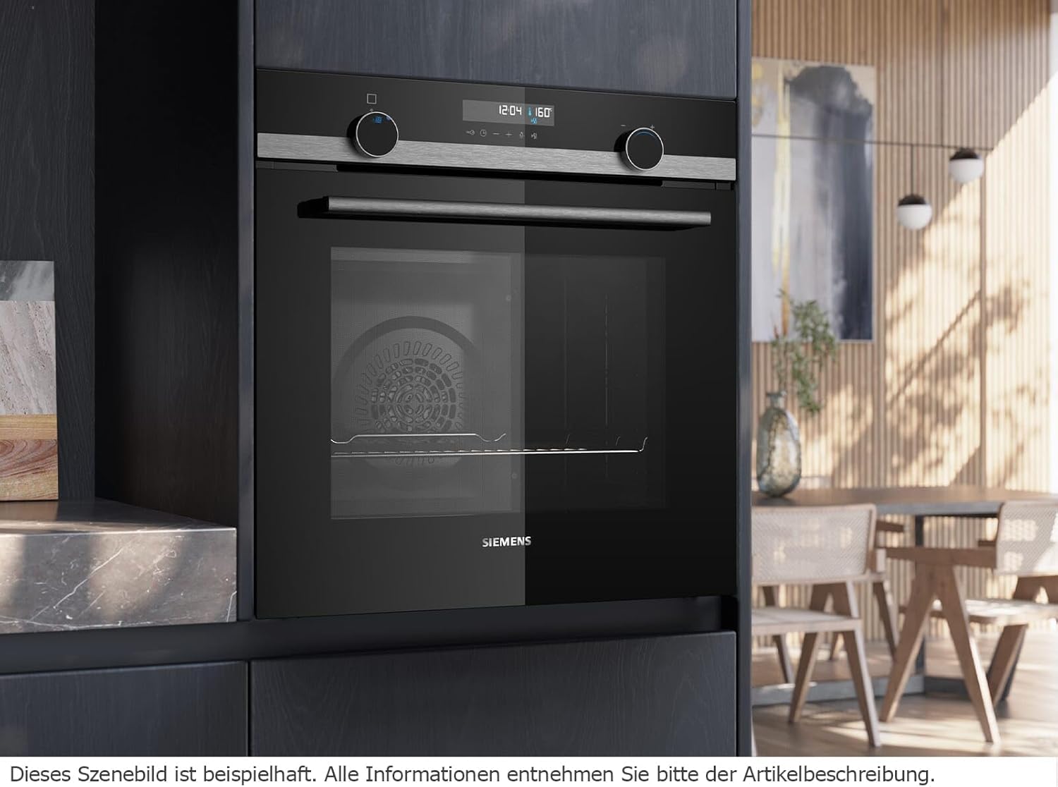 Siemens HB578GBS3, iQ500, Einbau-Backofen 60 x 60 cm, activeClean Pyrolyse Selbstreinung, TFT-Display, 3D Heißluft, Schnellaufheizung, cookControl40 Automatikprogramme, softMove, Edelstahl