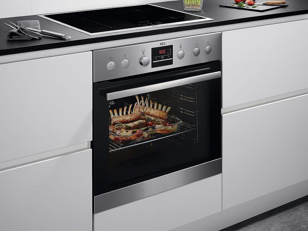AEG EPS33102ZM Einbauherd/Pyrolyse – Selbstreinigung/Grillfunktion/Display mit Uhr/Kindersicherung/A+ / Edelstahl mit Antifingerprint