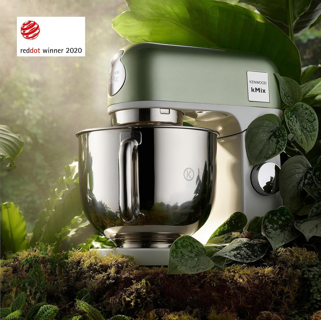 Kenwood kMix KMX750RD Küchenmaschine, 5 l Edelstahl Schüssel, Safe-Use-Sicherheitssystem, Metallgehuse, 1000 Watt, inkl. 3-Teiligem Patisserie-Set und Spritzschutz, Rot