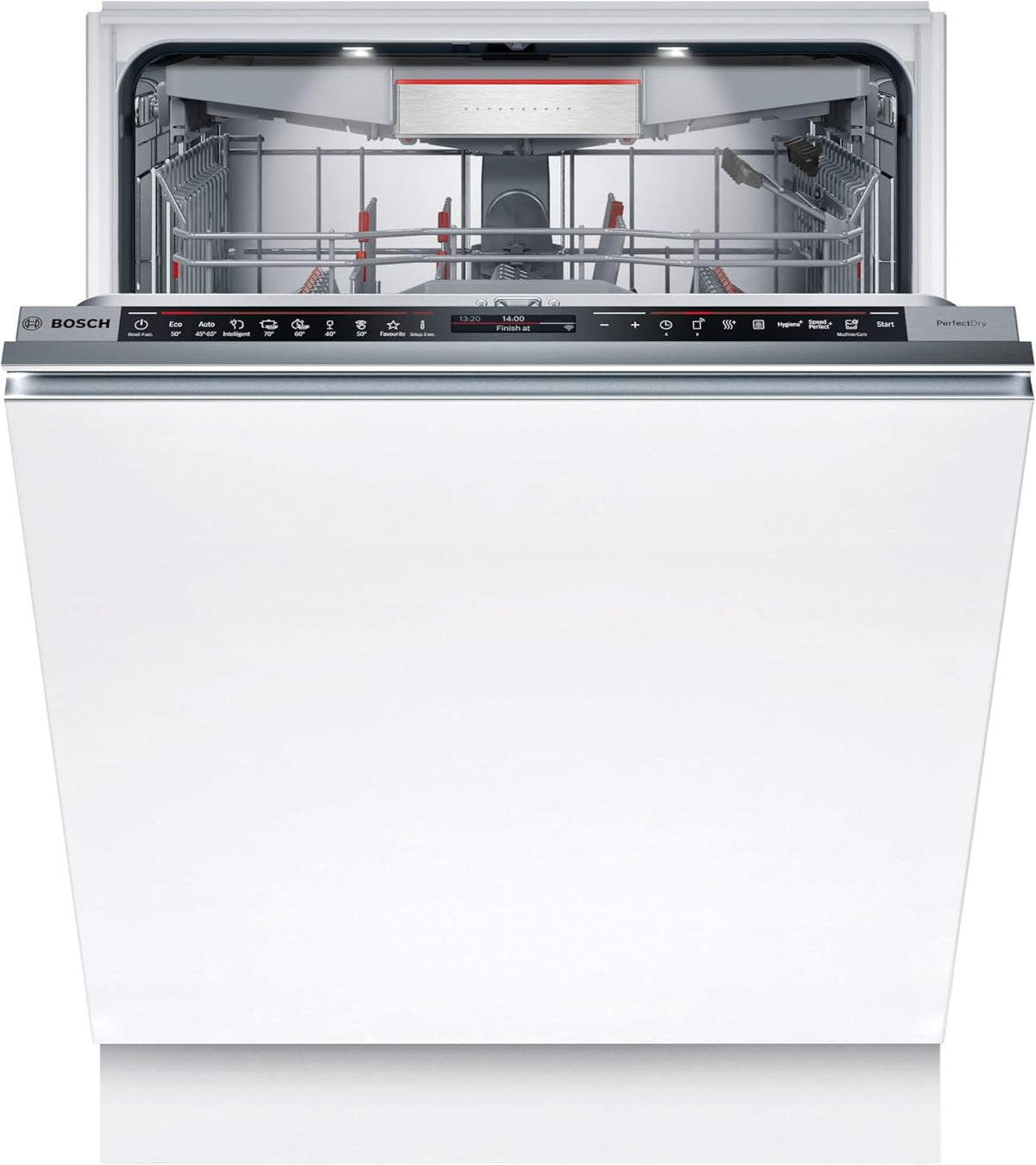 Bosch SMU4ETS08E, Serie 4, Smarter Unterbau-Geschirrspüler 60 cm, Besteckkorb, Spülmaschine mit Programmassistent, besonders Leise, höhenverstellbarer Oberkorb, Automatische Türöffnung, Edelstahl