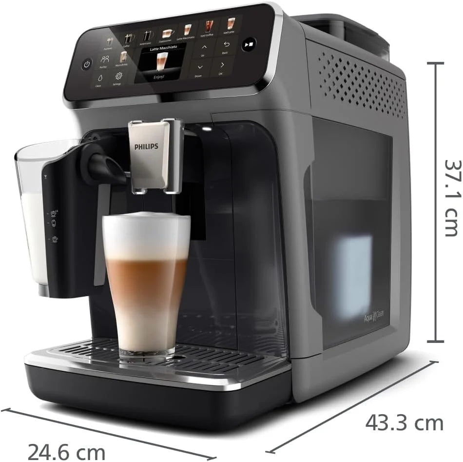 Philips Série 5400 Machine Expresso - Café à Grain - LatteGo Mousseur à Lait, 12 Spécialités de Café, Affichage Intuitif, 4 Profils Utilisateur, Noir (EP5441/50)