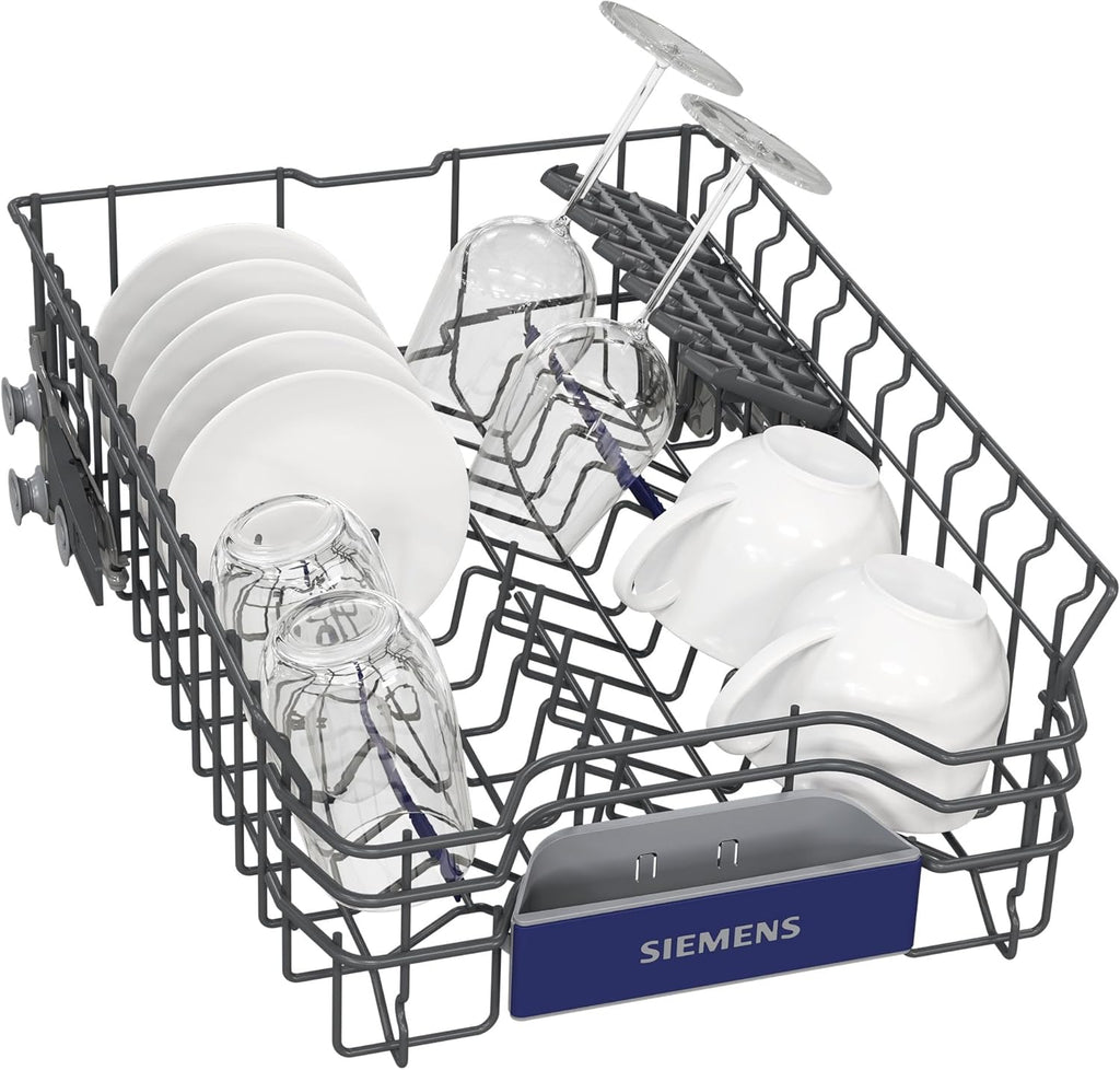 Siemens SR65YX08ME, iQ500 Smarter Geschirrspüler Vollintegriert, 45 cm breit, Besteckschublade, Zeolith, extra leise, aquaStop, automatische Türöffnung nach Programmende, varioSpeed, Innenbeleuchtung