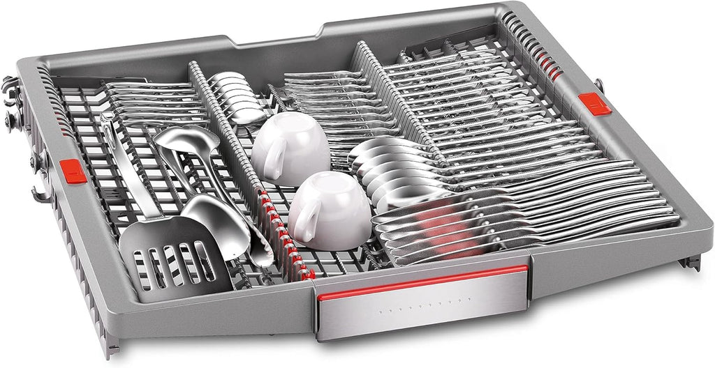 Bosch SMV4ETX08E, Serie 4, Smarter Geschirrspüler Vollintegriert 60 cm, Besteckkorb, Spülmaschine mit Programmassistent, besonders Leise, Rackmatic, Automatische Türöffnung, InfoLight, AquaStop