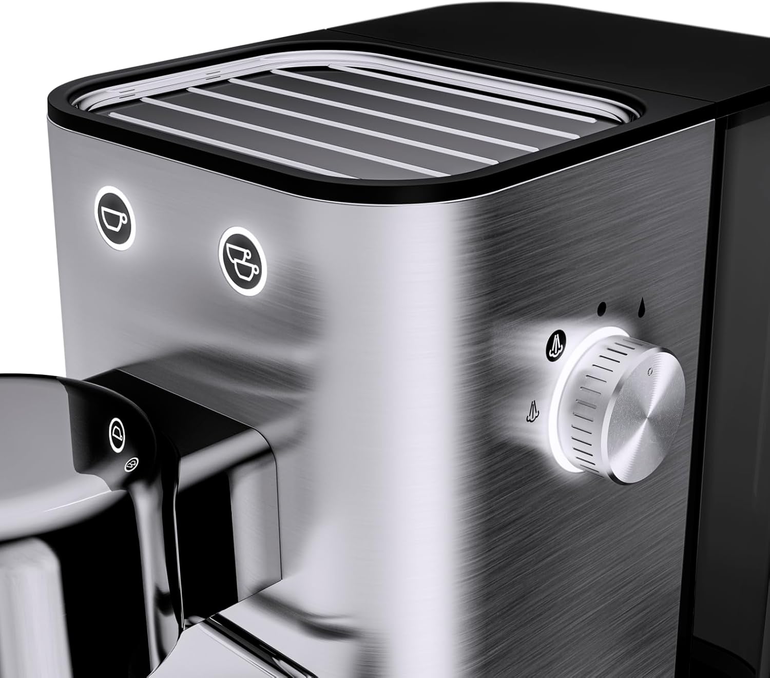 WMF Lumero Espressomaschine Siebträger 1400 Watt, Siebträgermaschine, 3 Einsätzen, für 1-2 Tassen Espresso, auch für Pads, 15 bar, Tassenabstellfläche, Milchaufschäumdüse, edelstahl matt