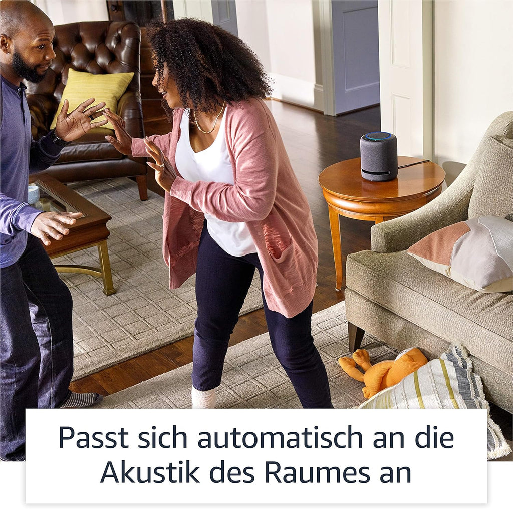 Echo Studio (Neueste Generation) | Der beste Klang, den unsere smarten WLAN- und Bluetooth-Lautsprecher je geboten haben – mit Dolby Atmos, 3D-Audio, Smart-Home-Hub und Alexa | Weiß