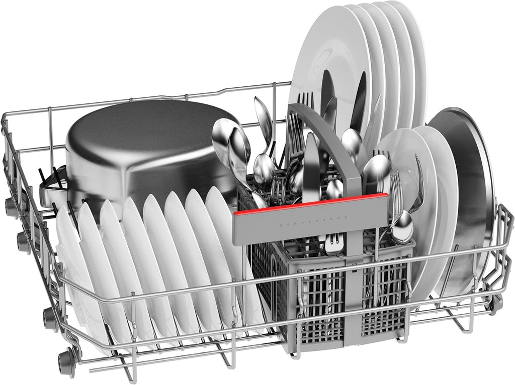 Bosch SMV4ETX08E, Serie 4, Smarter Geschirrspüler Vollintegriert 60 cm, Besteckkorb, Spülmaschine mit Programmassistent, besonders Leise, Rackmatic, Automatische Türöffnung, InfoLight, AquaStop