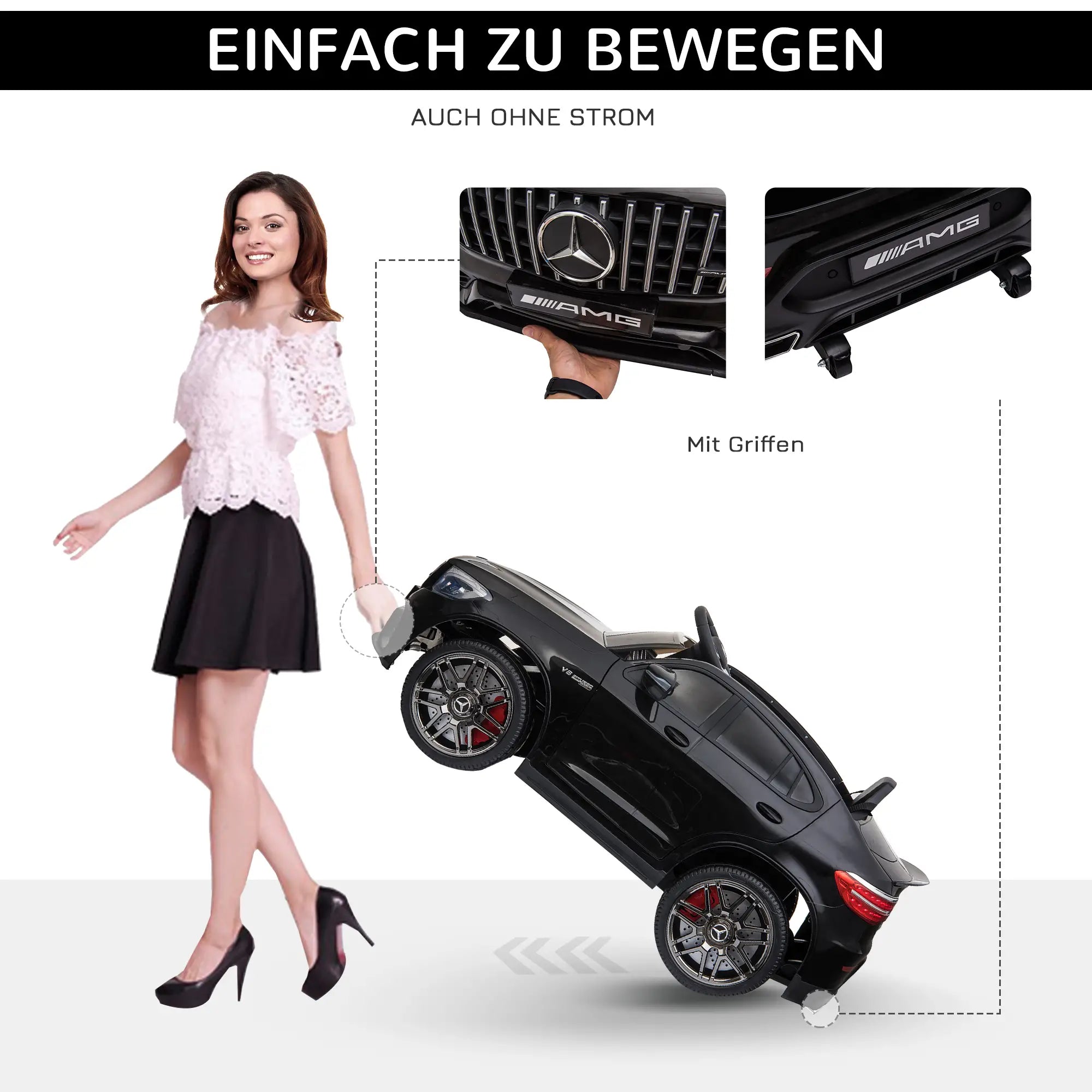 HOMCOM Kinder-Elektroauto Mercedes-Benz AMG mit Fernbedienung & Musik