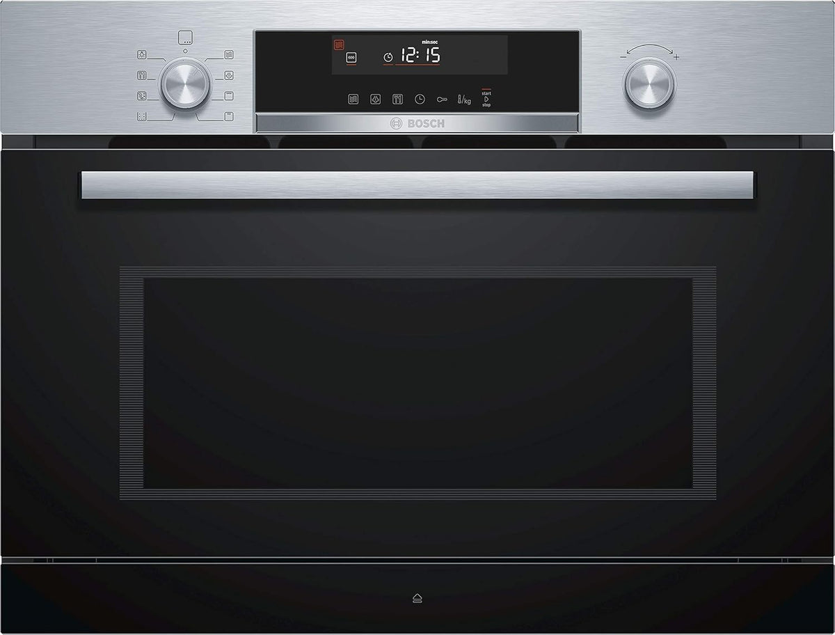 Bosch BFR634GS1 Serie 8 Einbau-Mikrowelle, Türanschlag Rechts, AutoPilot 7 Automatikprogramme, Reinigungsunterstützung, TFT-Touchdisplay, LED-Beleuchtung gleichmäßige Ausleuchtung, 38 x 60 cm, 900 W