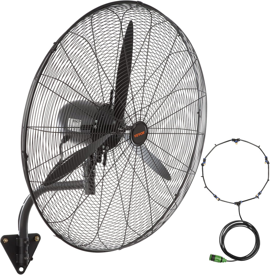 VEVOR Nebelventilator, 74,9 cm, wasserdichter Industrieventilator, 3 Geschwindigkeiten, 9500 CFM, gewerblicher oder privater Ventilator zur Kühlung von Lagerhäusern, Gewächshäusern, Werkstätten