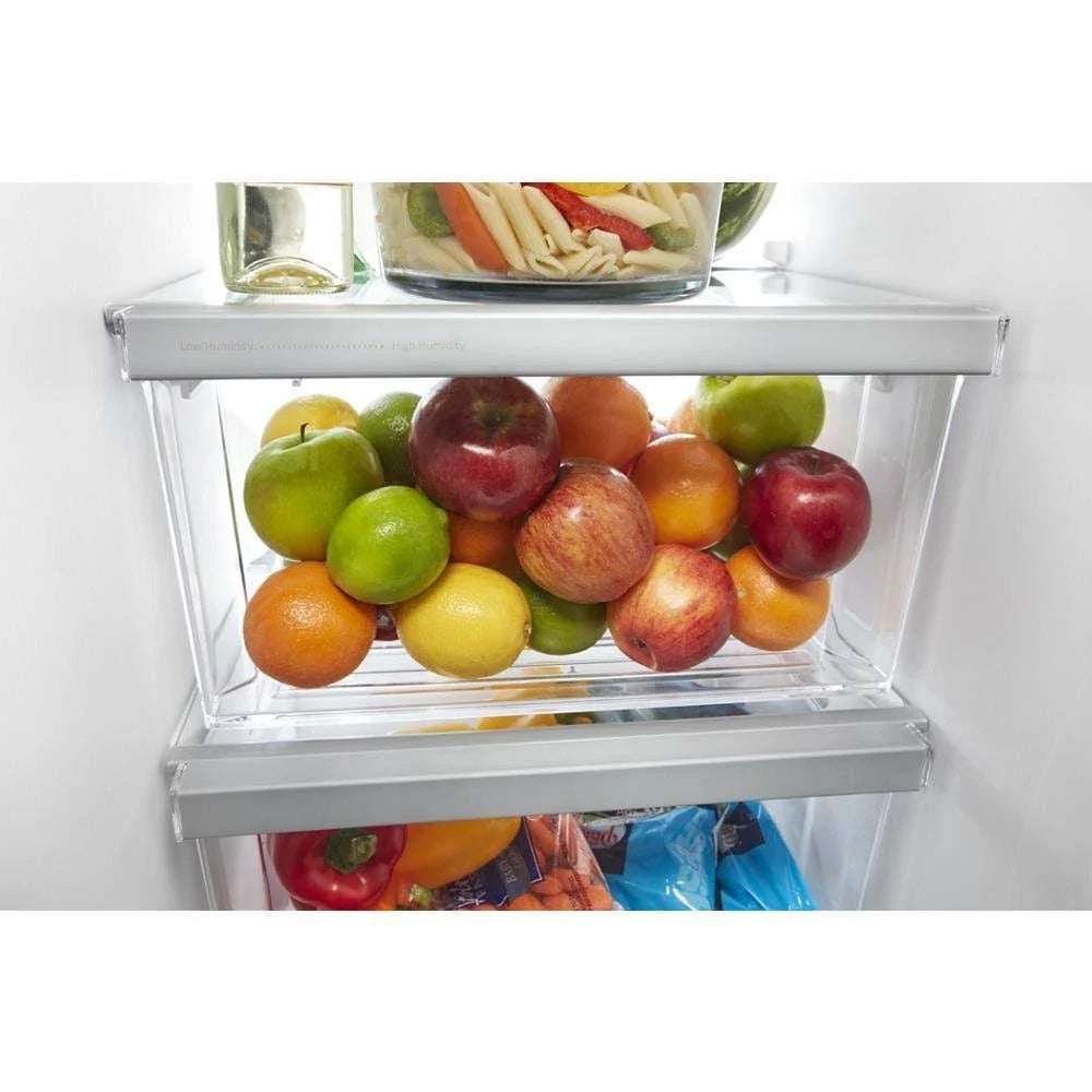 36-inch wide side-by-side refrigerator – 24 cubic feet stainless steel