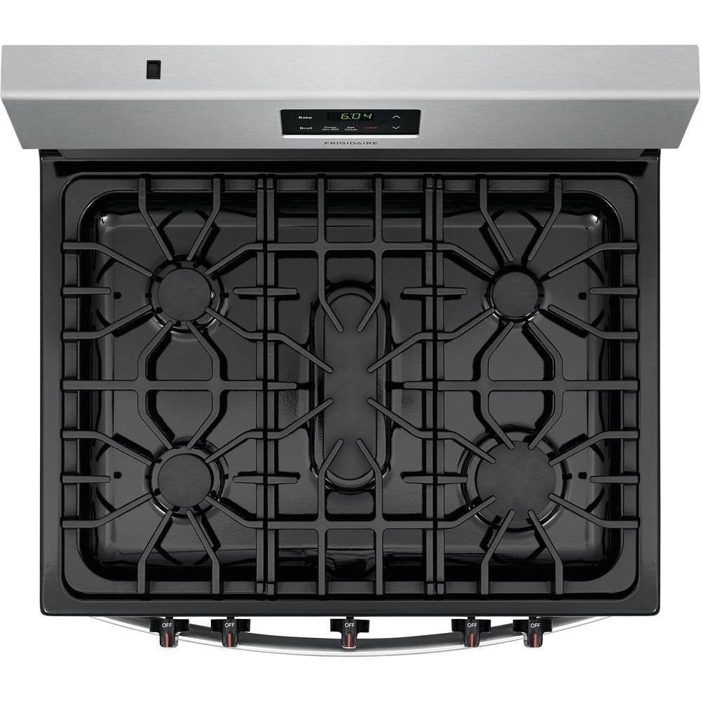 Frigidaire 30 inch (76 cm) wide freestanding 5-burner stainless steel gas hob FCRG3052AS