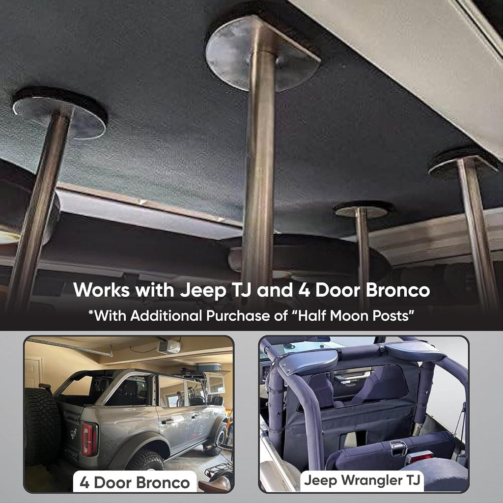 Hardtop removal jack for Jeep Wrangler, one-person system