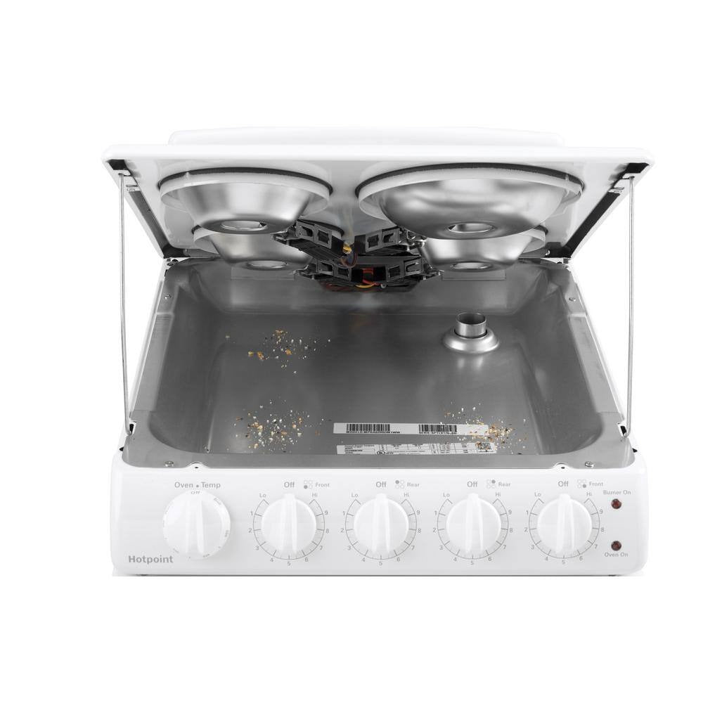 20-inch electric oven with 4 cooking zones, freestanding, in white