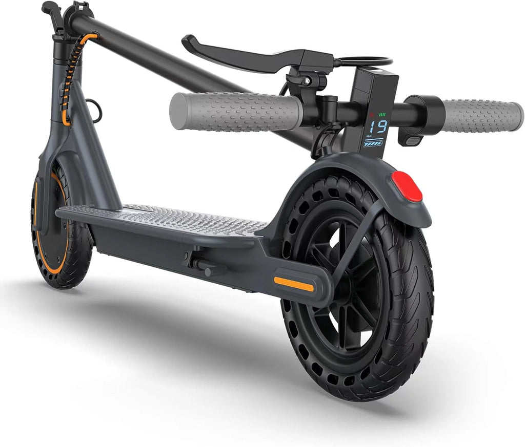 Electric scooter, 350W/500W powerful motor, 8.5"/10" solid rubber tires, 19/22 mph, 28/21/12 mile range, dual brakes