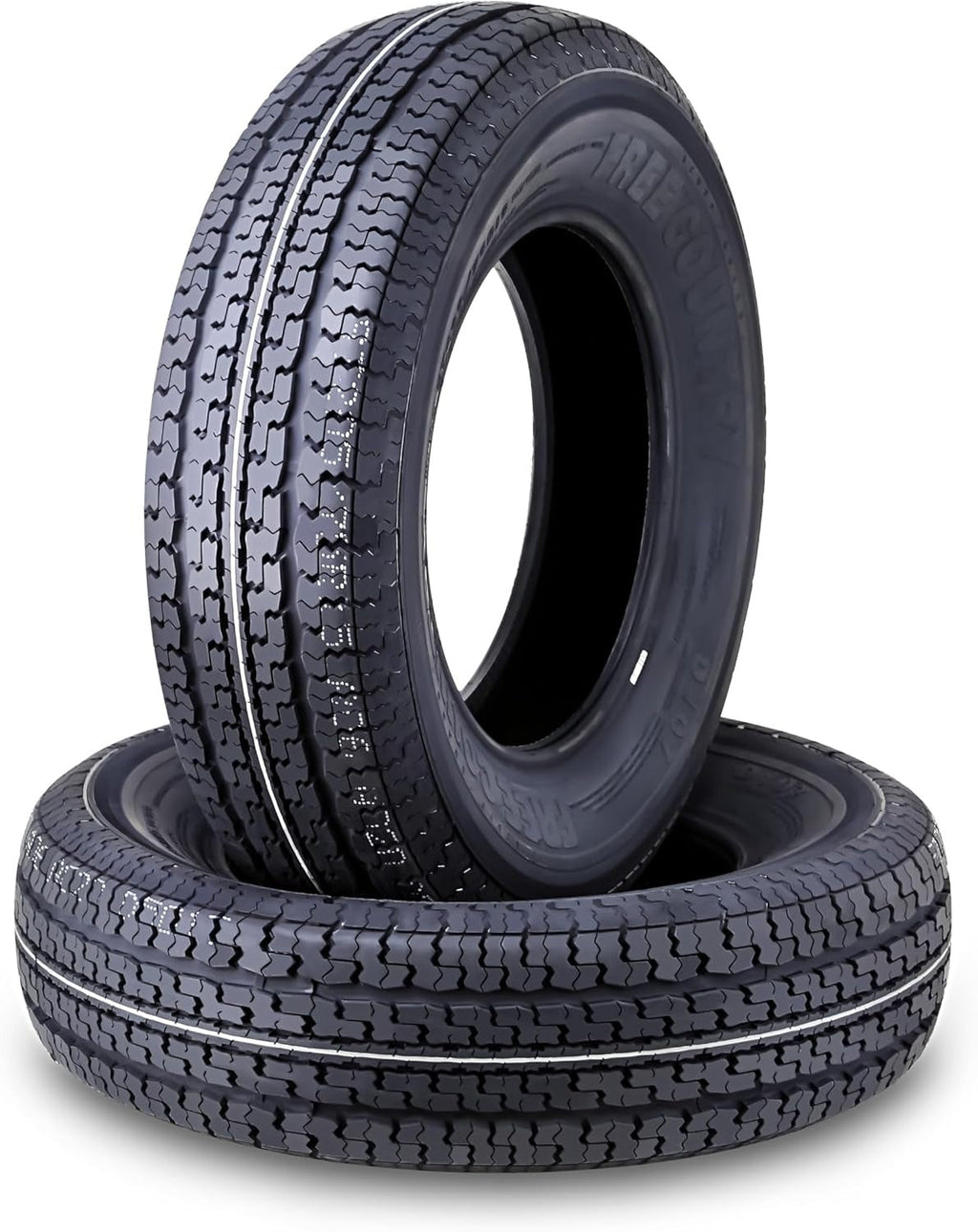 Set of 4 heavy-duty trailer tires ST205/75R15 205 75 15 10-ply, load class E, steel-belted radial tires with abrasion protection