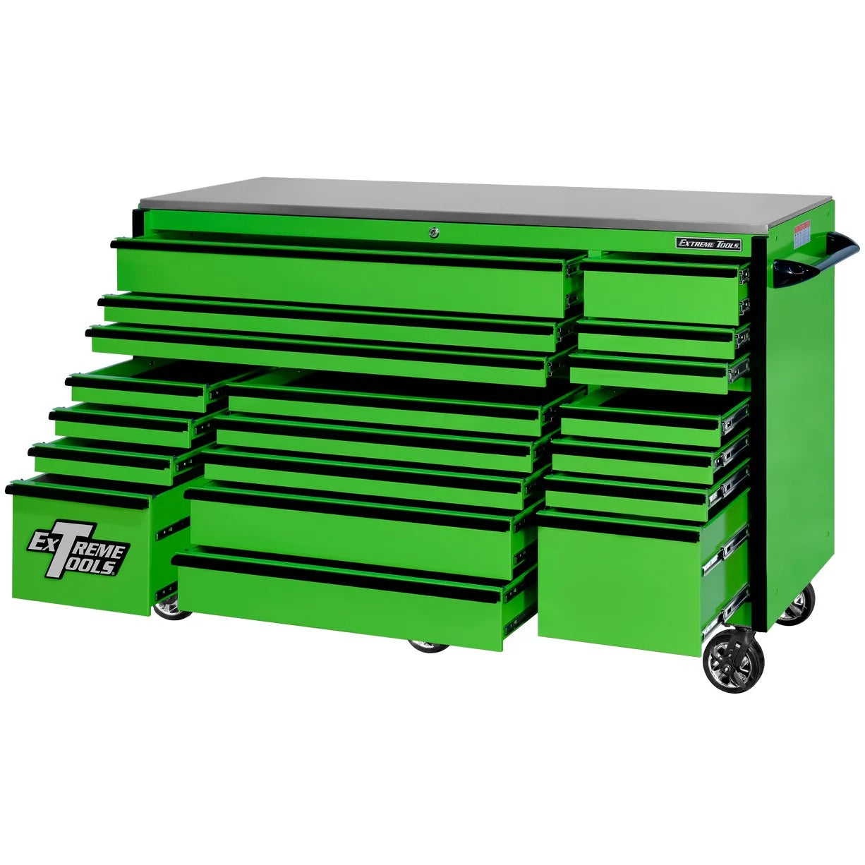 Extreme Tools RX250 Series 72-inch x 30-inch Rolling Cart – 19 Drawers – 250 lb Drawer Slides