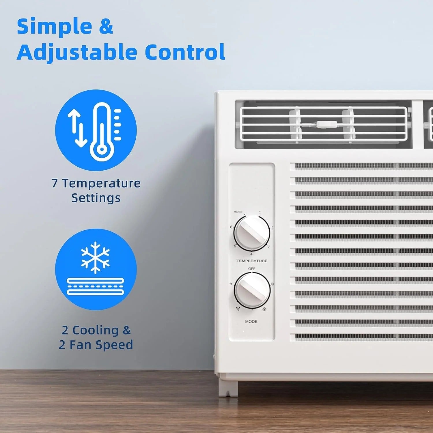 Antarctic Star 12,000 BTU U-shaped window air conditioner, cools rooms up to 550 square feet with 6 modes, 24-hour timer, ultra-quiet window air conditioner