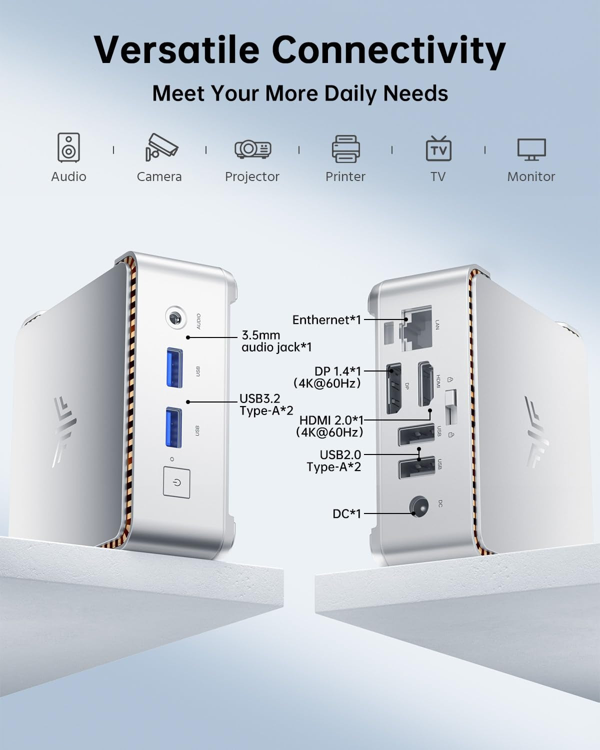 KAMRUI GK3Plus Mini PC, 16GB RAM, 512GB M.2 SSD Mini Computer