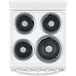 20-inch electric oven with 4 cooking zones, freestanding, in white